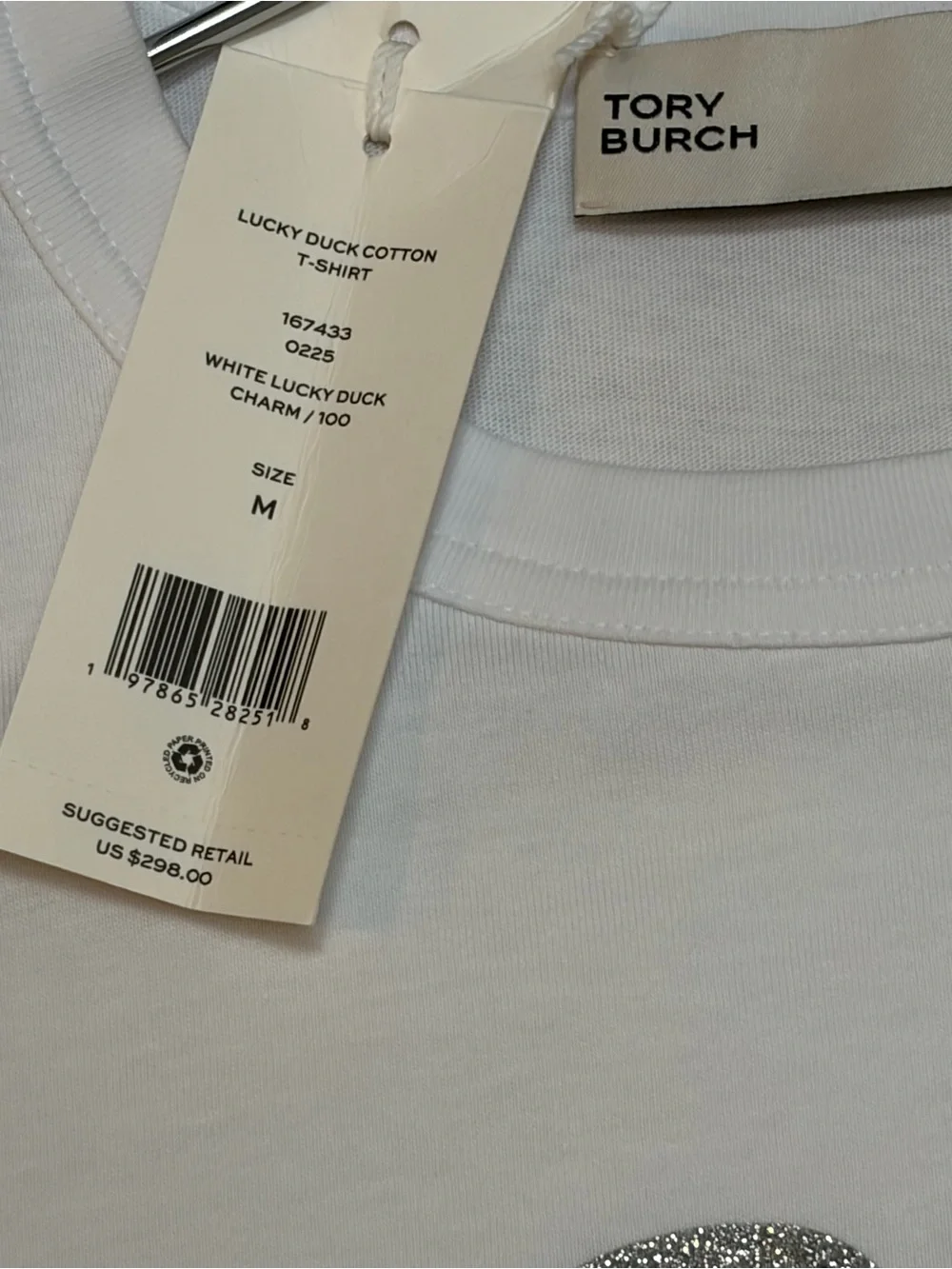 NWT Tory Burch logo-print T-shirt “Lucky Duck